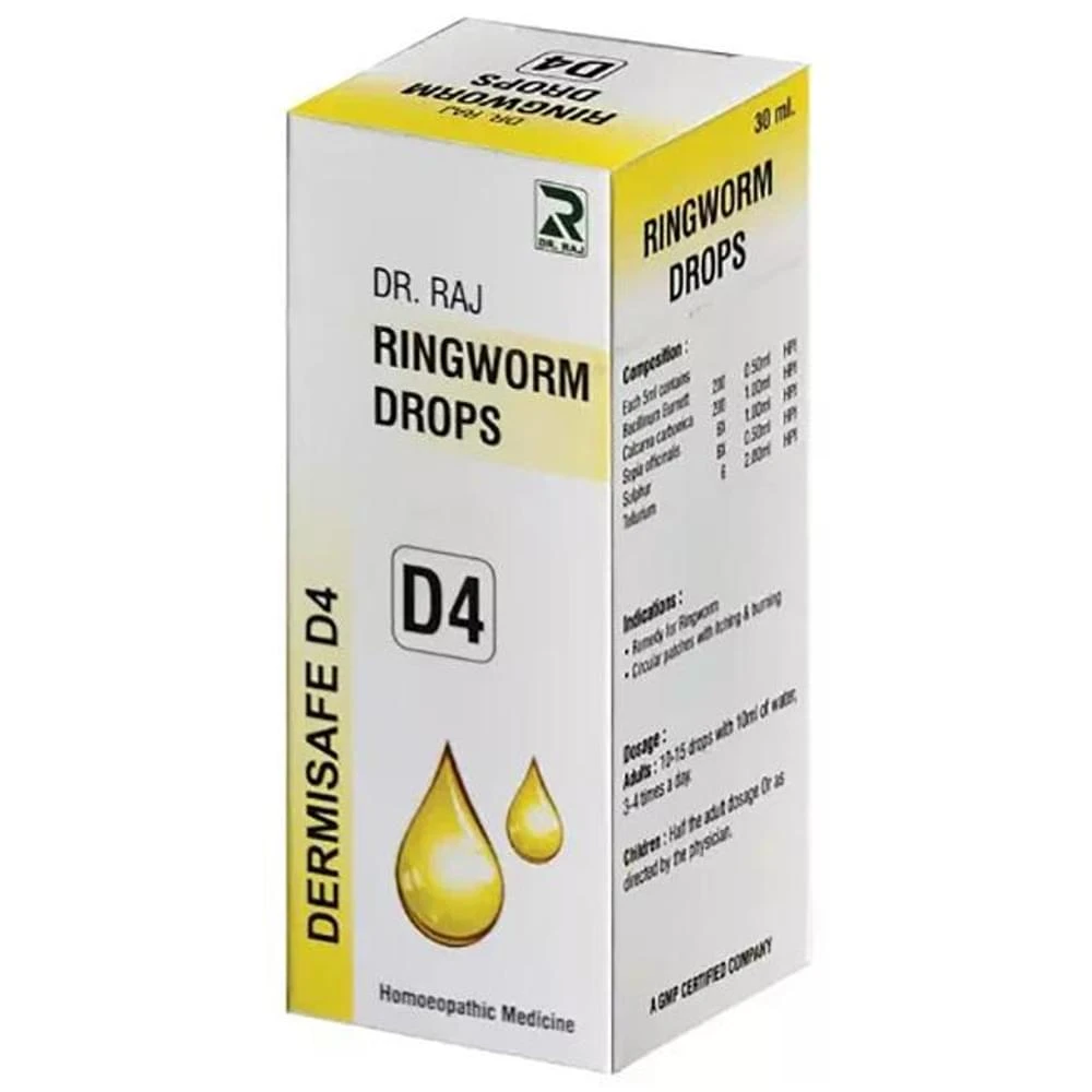 Dr. Raj Dermisafe D4 Ringworm Drop bottle of 30 ml Drop Dr. Raj Dermisafe D4 Ringworm Drop bottle of 30 ml Drop