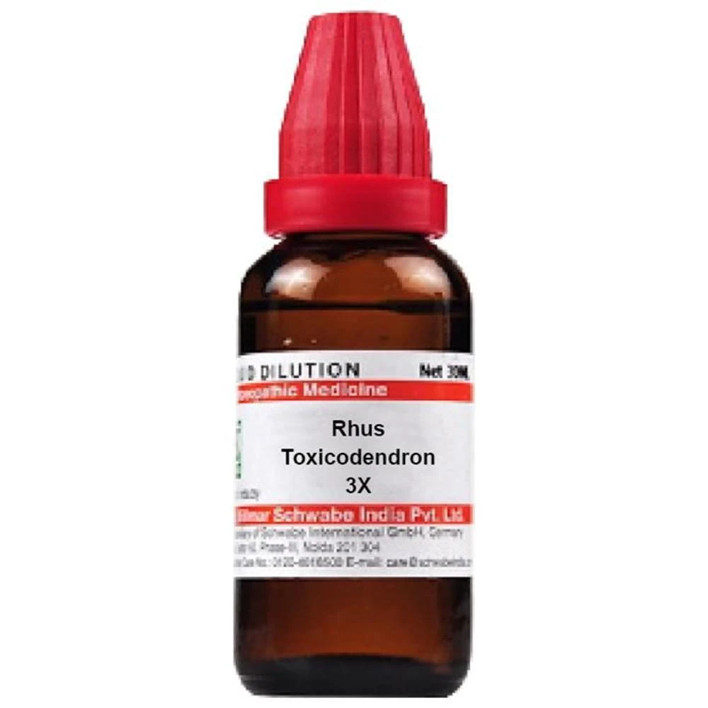 Dr Willmar Schwabe India Rhus Toxicodendron Dilution 3X bottle of 30 ml Dilution
