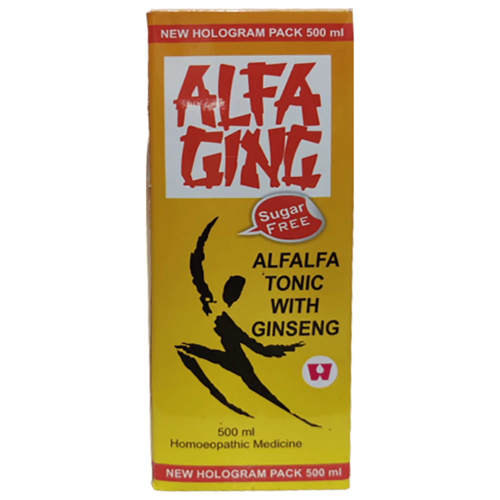 Dr. Wellmans Alfa Ging Alfalfa Tonic with Ginseng Sugar Free bottle of 500 ml Tonic