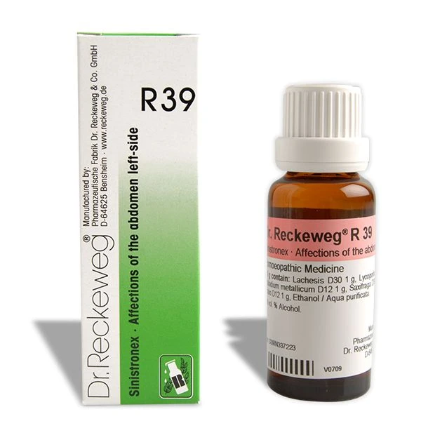 Dr. Reckeweg R39 (Sinistronex) Affections Of The Abdomen Left Side Drop (22ml) Dr. Reckeweg R39 (Sinistronex) Affections Of The Abdomen Left Side Drop (22ml)