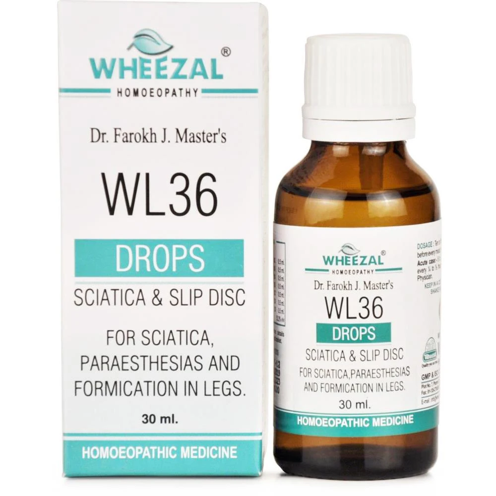 Wheezal WL-36 Sciatica And Slip Disc Drops (30ml) Wheezal WL-36 Sciatica And Slip Disc Drops (30ml)