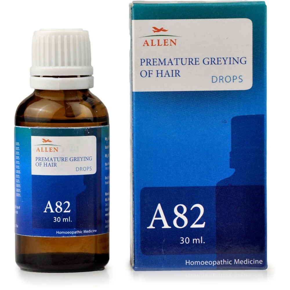 Allen A82 Premature Greying Of Hair Drops (30ml) Allen A82 Premature Greying Of Hair Drops (30ml)
