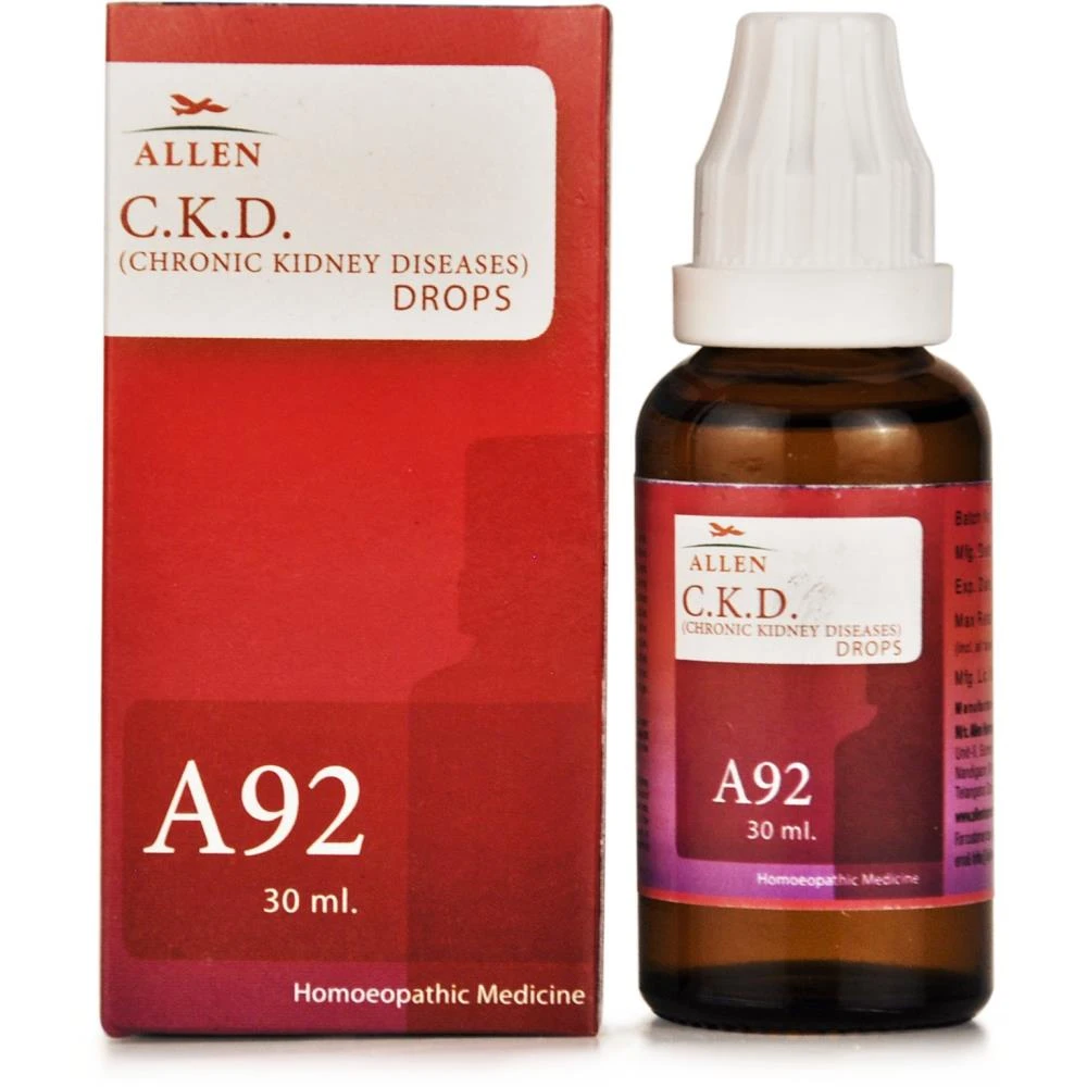 Allen A92 Chronic Kidney Diseases (CKD) Drops (30ml) Allen A92 Chronic Kidney Diseases (CKD) Drops (30ml)