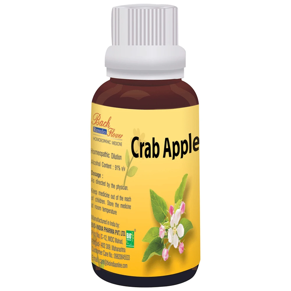 Bio India Bach Flower Crab Apple bottle of 100 ml Dilution