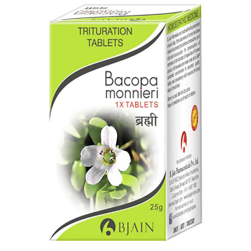 Bjain Bacopa Monnieri Trituration Tablet 1X bottle of 25 gm Trituration Tablet