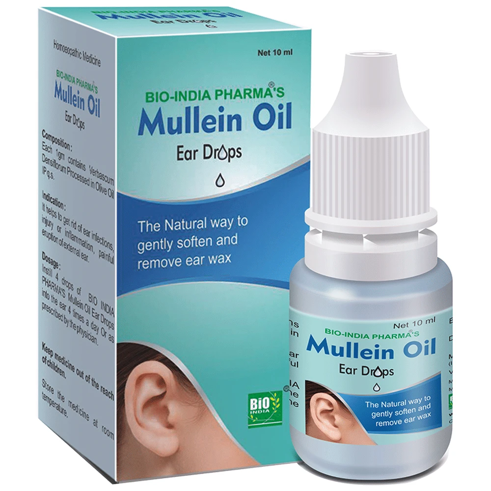 Bio India Mullein Oil Ear Drop bottle of 10 ml Ear Drop