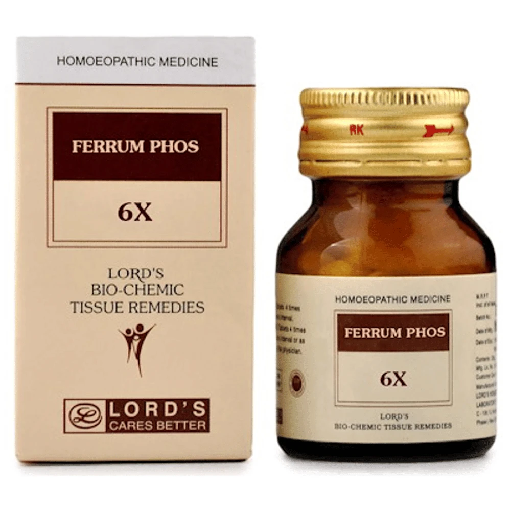 Lord's Ferrum Phos Biochemic Tablet 6X bottle of 25 gm Biochemic Tablet