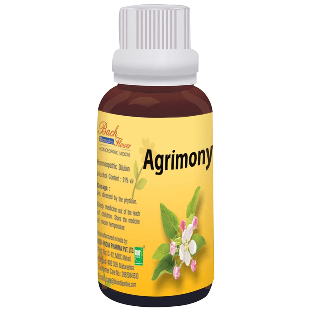 Bio India Bach Flower Agrimony bottle of 100 ml Dilution