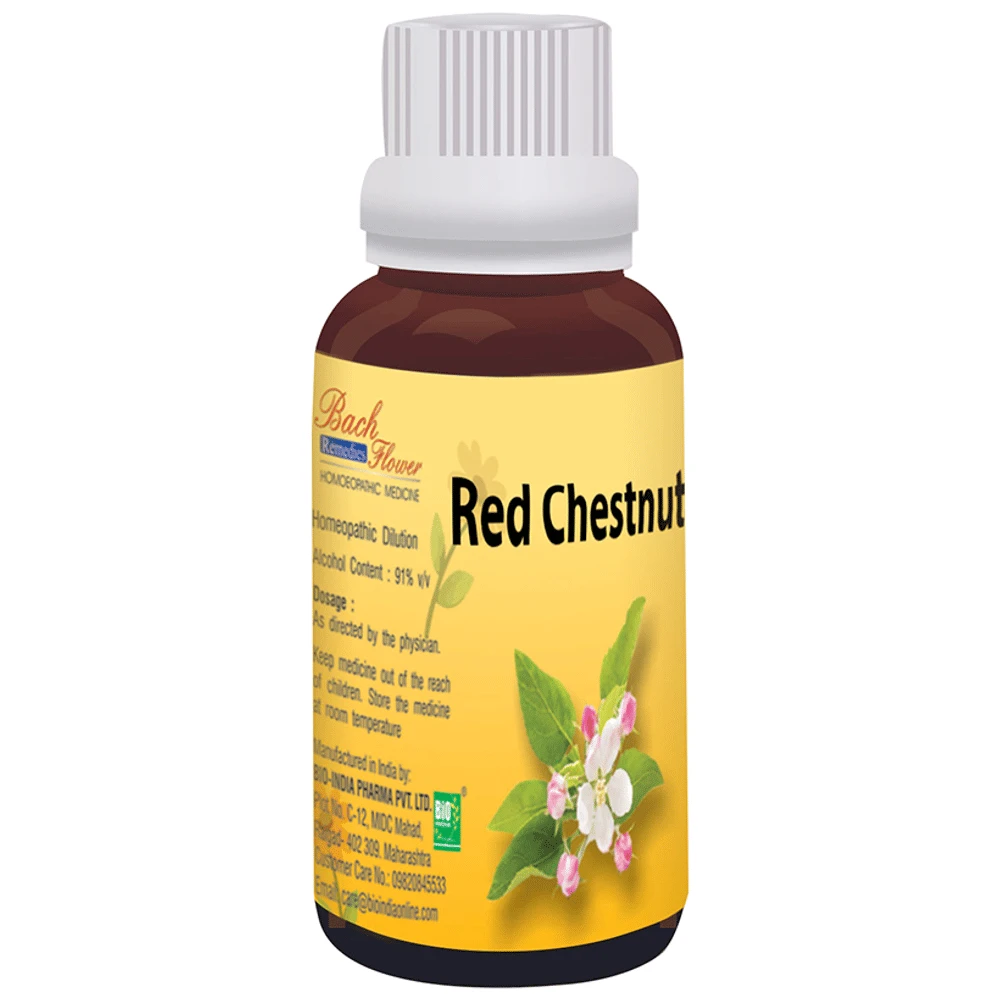 Bio India Bach Flower Red Chestnut bottle of 30 ml Dilution