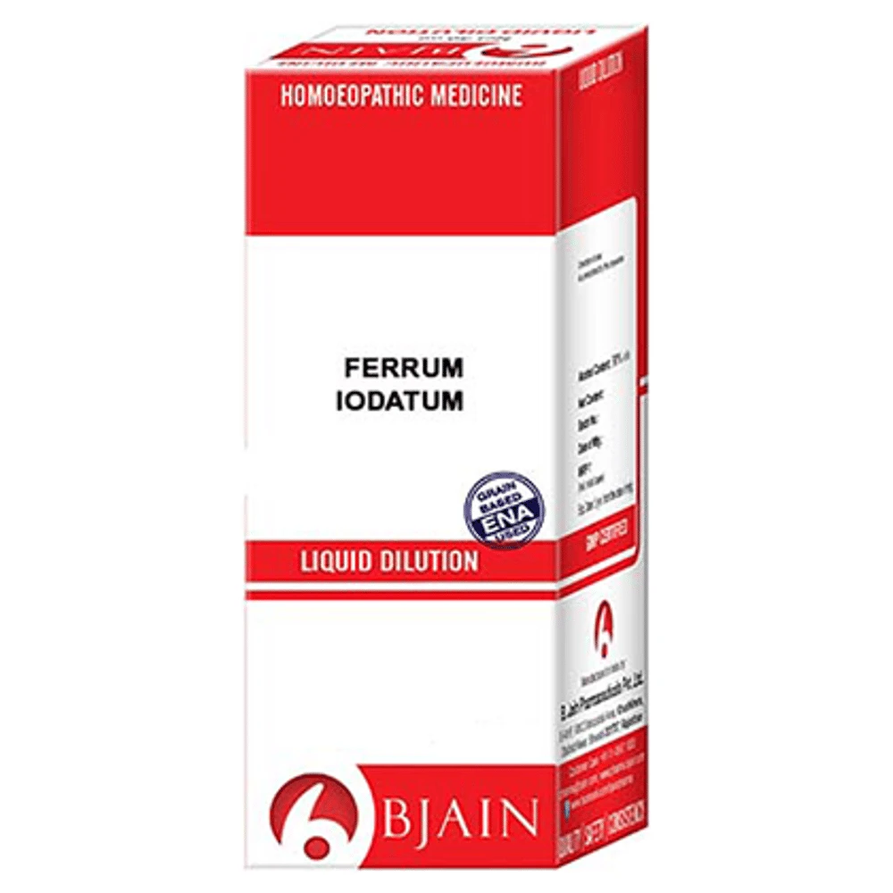 Bjain Ferrum Iodatum Dilution 12 CH bottle of 10 ml Dilution Bjain Ferrum Iodatum Dilution 12 CH bottle of 10 ml Dilution