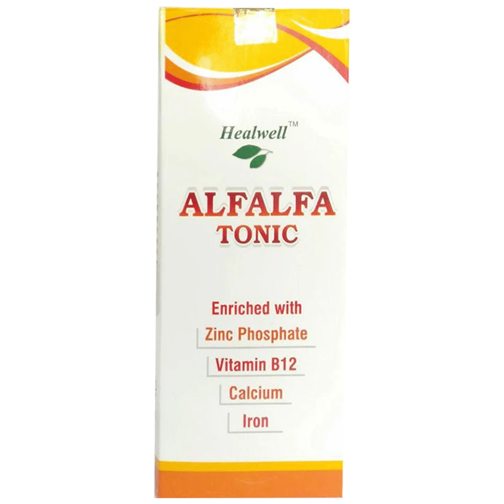 Healwell Alfalfa Tonic With Vitamin B12 bottle of 200 ml Tonic