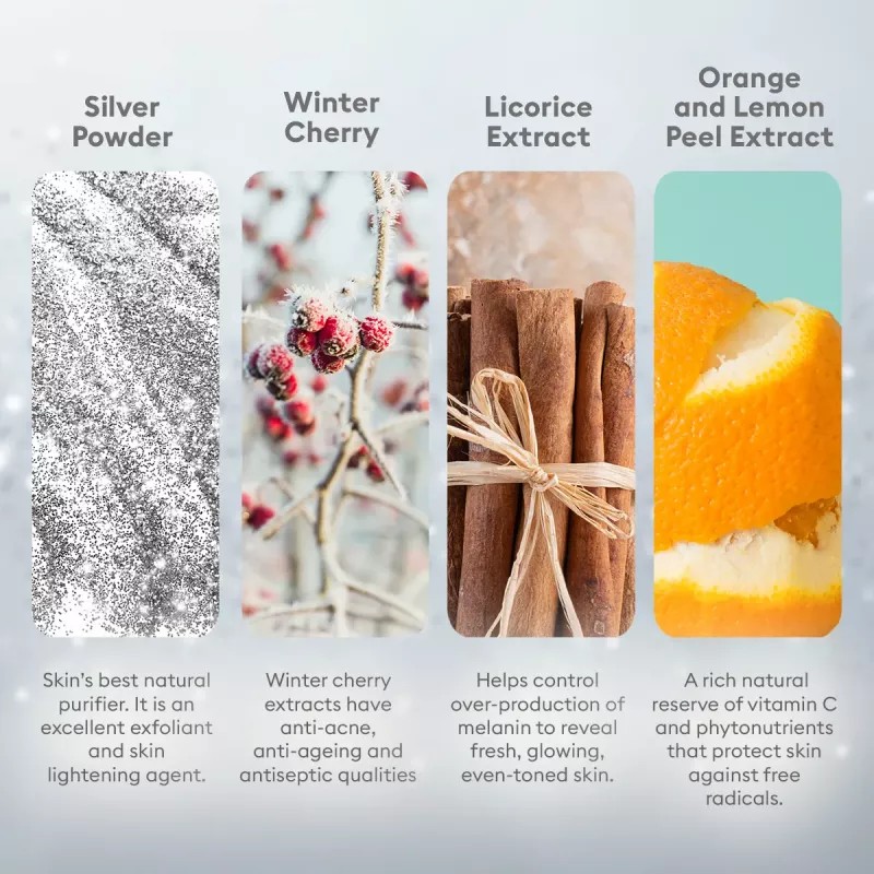 VLCC Silver Facial Kit (Toner 10g + Scrub 10g + Gel 10g + Cream 10g + Pack 10g + Moisturising Gel 10g) (60g)