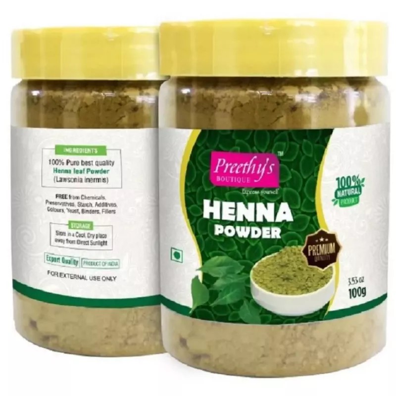 Preethy's Boutique Henna Powder + Indigo Powder (100g, Pack of 2)