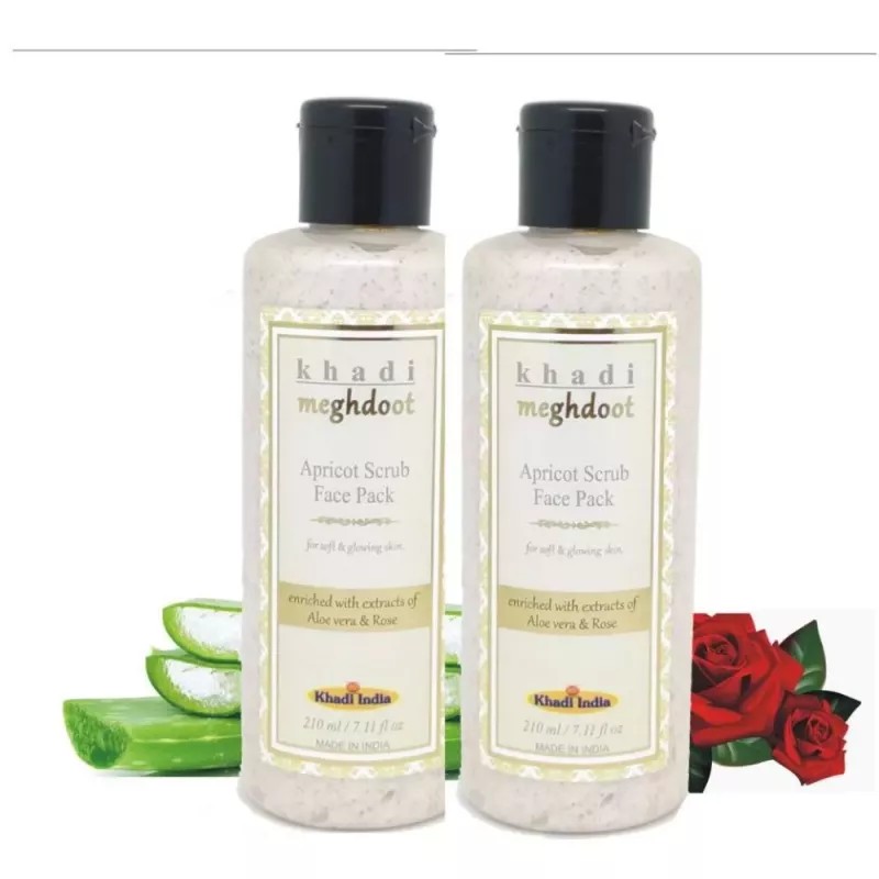 Khadi Meghdoot Apricot Scrub (210ml, Pack of 2)