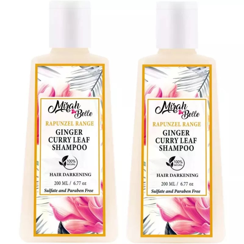 Mirah Belle Natural & Organic Hair Darkening Shampoo Darkens Grey Hair Sulfate & Paraben Free (200ml, Pack of 2)