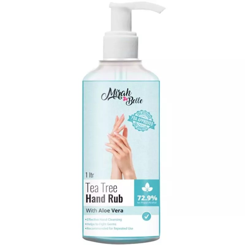 Mirah Belle Tea Tree Aloe Vera Hand Rub Sanitizer (1000ml)