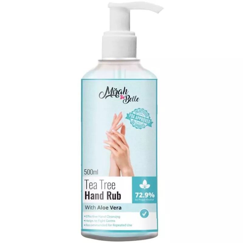 Mirah Belle Tea Tree Aloe Vera Hand Rub Sanitizer (500ml)