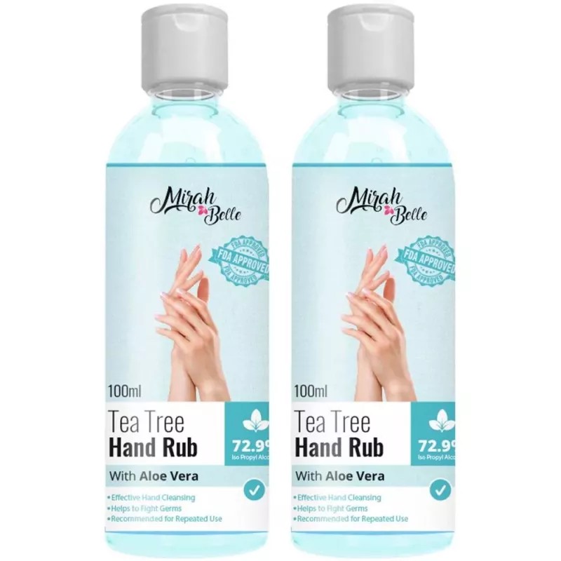 Mirah Belle Tea Tree Aloe Vera Hand Rub Sanitizer (100ml, Pack of 2)