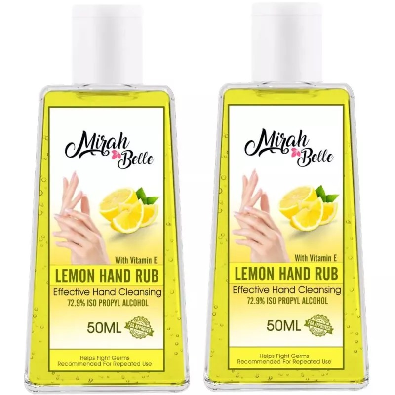 Mirah Belle Lemon Hand Rub Sanitizer (50ml, Pack of 2)