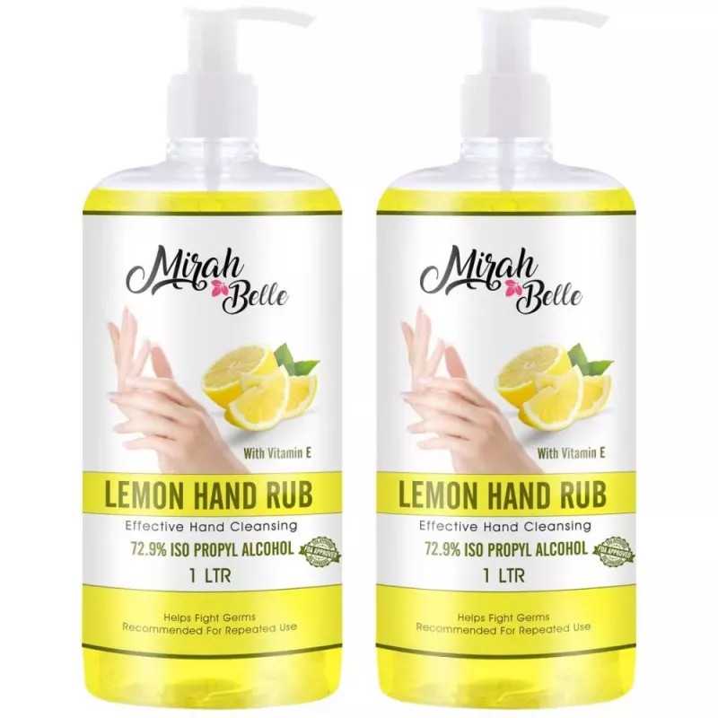 Mirah Belle Lemon Hand Rub Sanitizer (1000ml, Pack of 2)