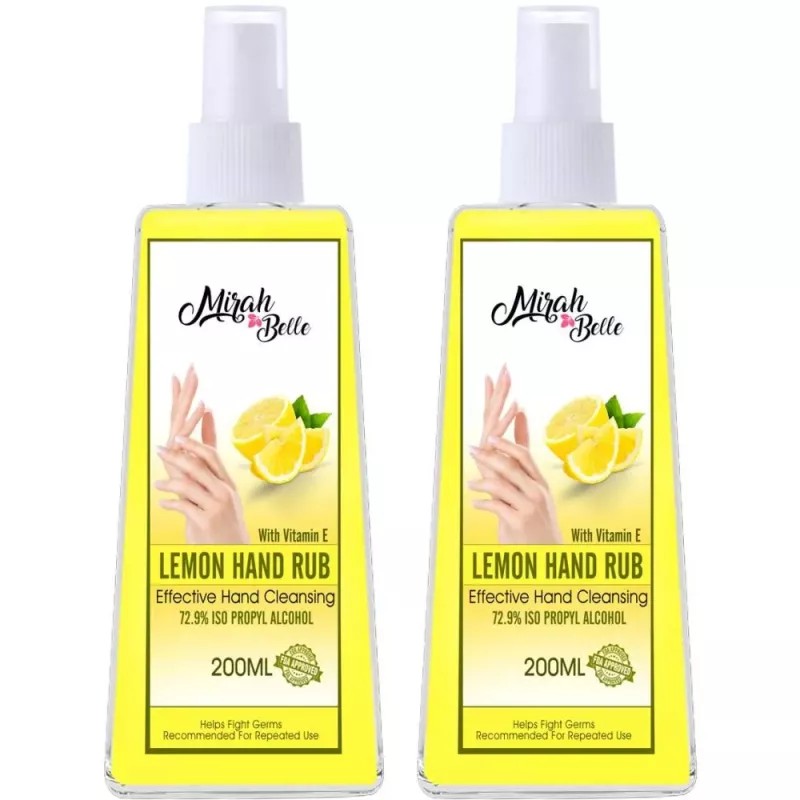 Mirah Belle Lemon Hand Rub Sanitizer Spray (200ml, Pack of 2)