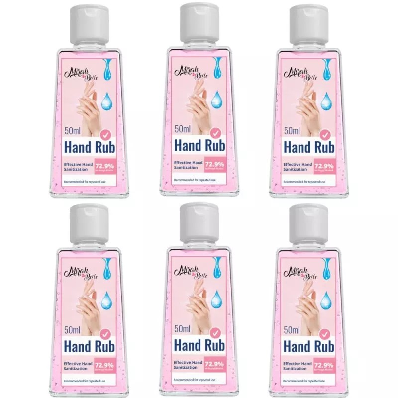 Mirah Belle Hand Cleanser Sanitizer Gel (50ml, Pack of 6)