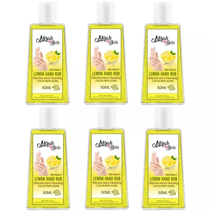 Mirah Belle Lemon Hand Rub Sanitizer Spray (50ml, Pack of 6)