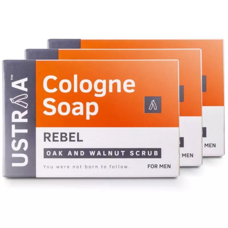 Ustraa Rebel Cologne Soap With Oak & Walnut (125g, Pack of 3)
