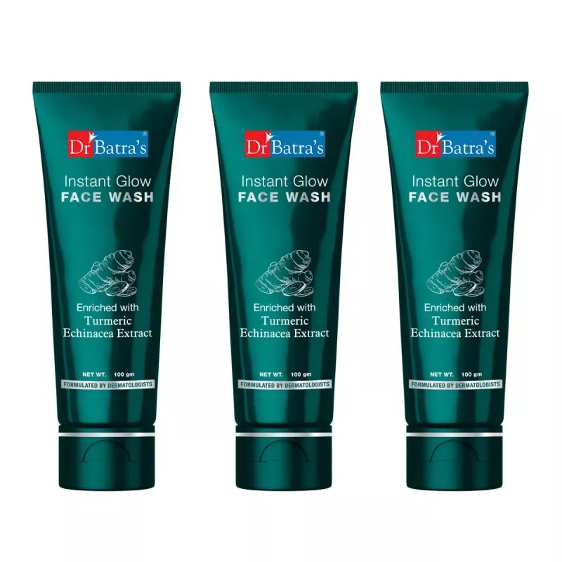 Dr Batras Instant Glow Facewash With Tumeric (100g, Pack of 3)