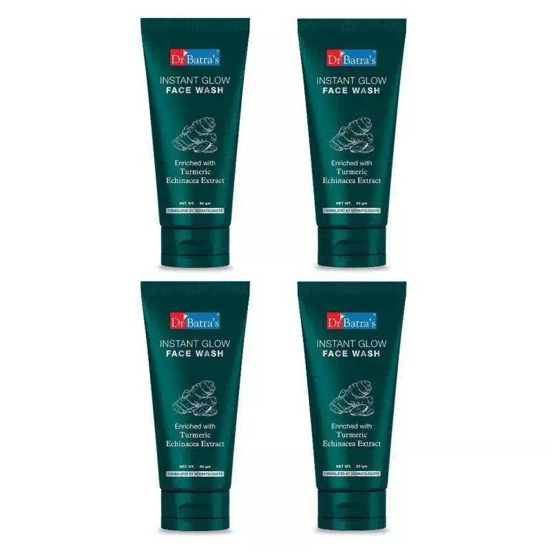 Dr Batras Instant Glow Facewash With Tumeric (50g, Pack of 4)