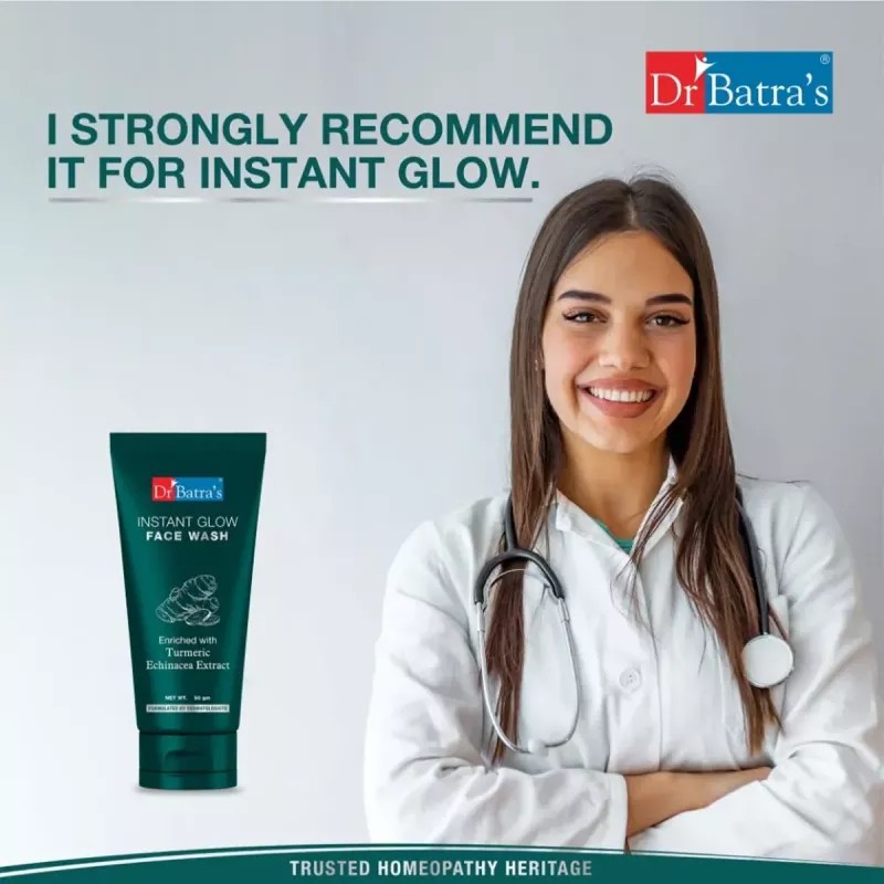Dr Batras Instant Glow Facewash With Tumeric (50g, Pack of 4)