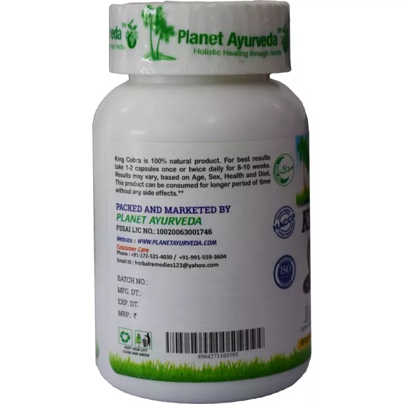 Planet Ayurveda King Cobra Capsules (60caps)