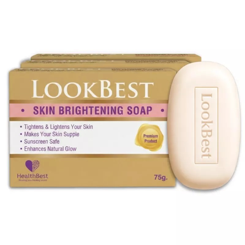 HealthBest Lookbest Skin Brightening Soap (75g, Pack of 3)