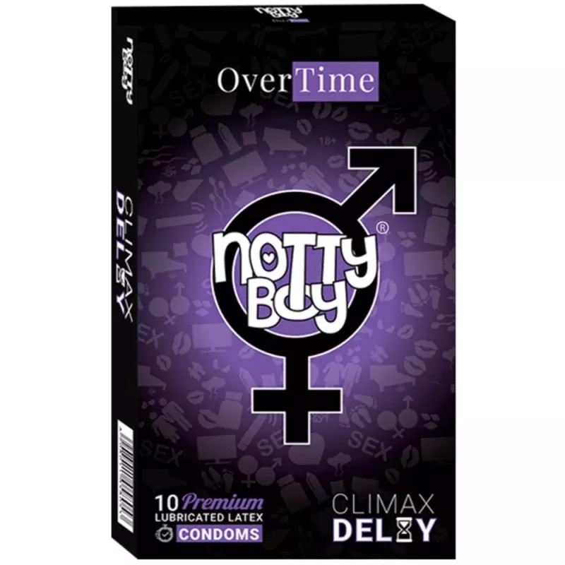 NottyBoy Overtime Lubricated Latex Climax Delay Condoms (10pcs)