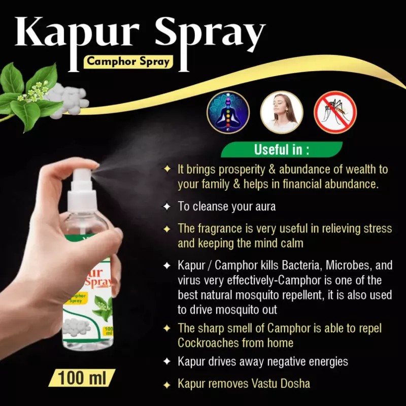 Xovak Pharma Tech Kapur Camphor Original Bhimseni Spray (100ml, Pack of 2)