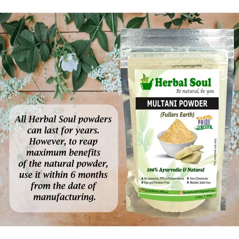 Herbal Soul Multani Mitti Powder (100g, Pack of 3)
