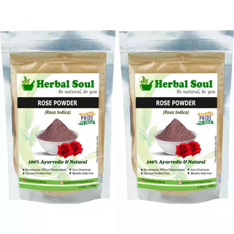 Herbal Soul Rose Petal Powder (100g, Pack of 2)