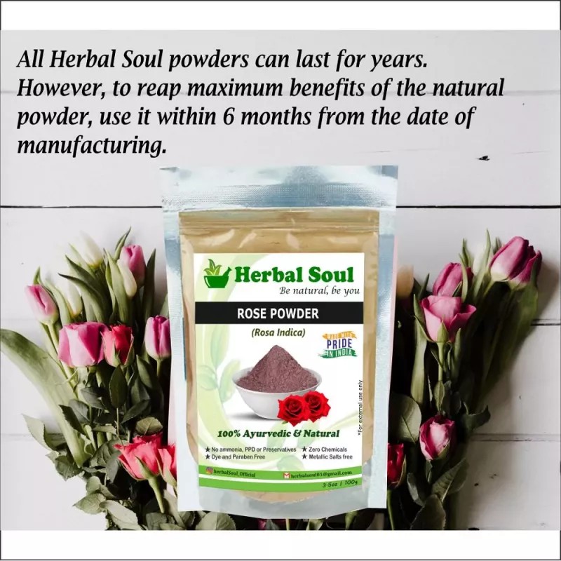 Herbal Soul Rose Petal Powder (100g, Pack of 2)