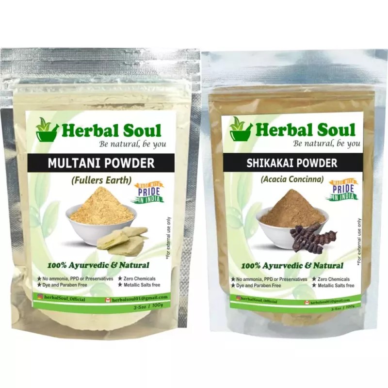 Herbal Soul Multani Mitti & Shikakai Powder Combo (Each 100g) (1Pack)