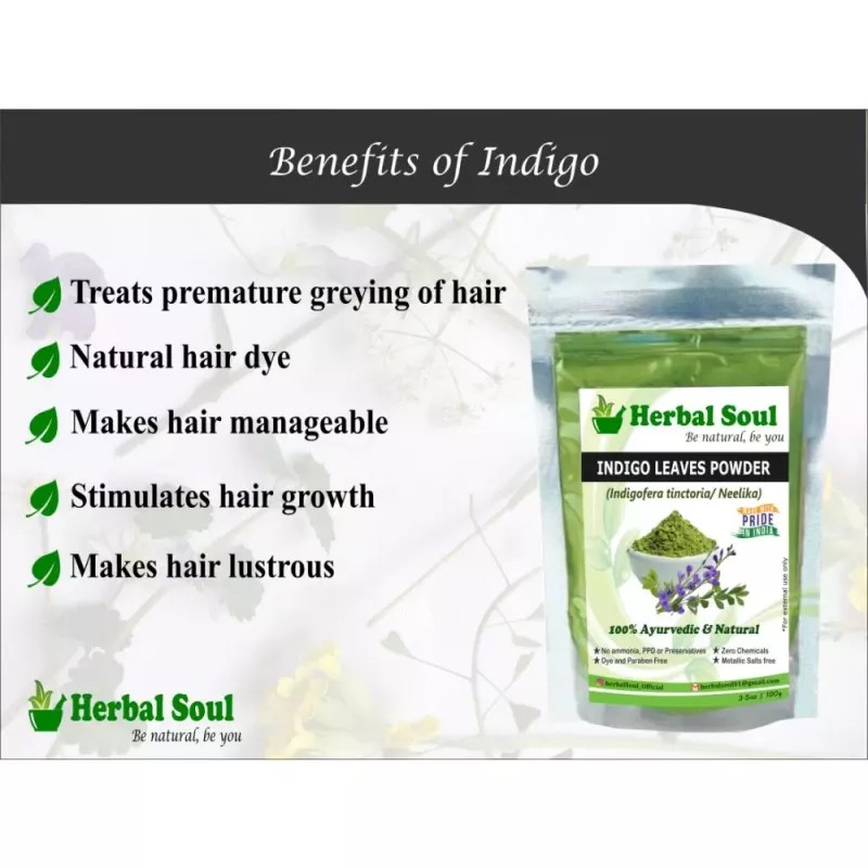 Herbal Soul Indigo Leaves & Multani Mitti Powder Combo (Each 100g) (1Pack)