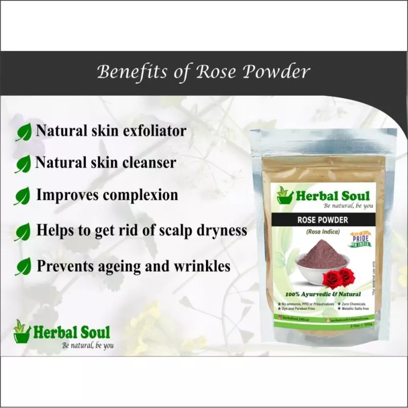 Herbal Soul Fenugreek & Rose Petal Powder Combo (Each 100g) (1Pack)