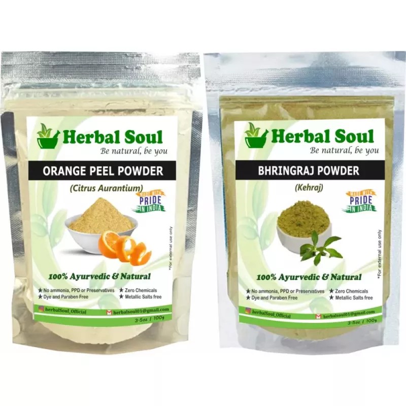 Herbal Soul Bhringraj & Orange Peel Powder Combo (Each 100g) (1Pack)