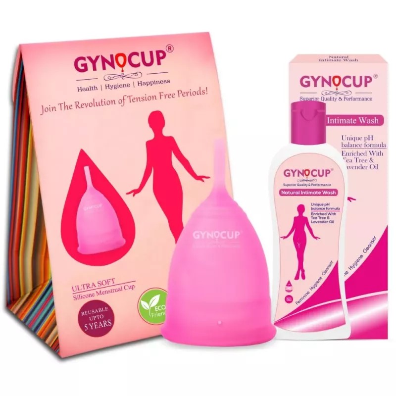 Gynocup Female Intimate Wash & Menstrual Cup (Small) Combo (Intimate Wash 100ml + 1 Cup) (1Pack)