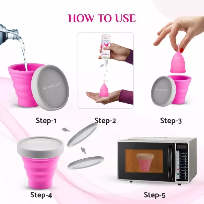 Gynocup Female Intimate Wash, Sterilizer Container & Menstrual Cup (Large) Combo (Intimate Wash 100ml + Sterilizer Container 1pcs + Cup 1pcs) (1Pack)