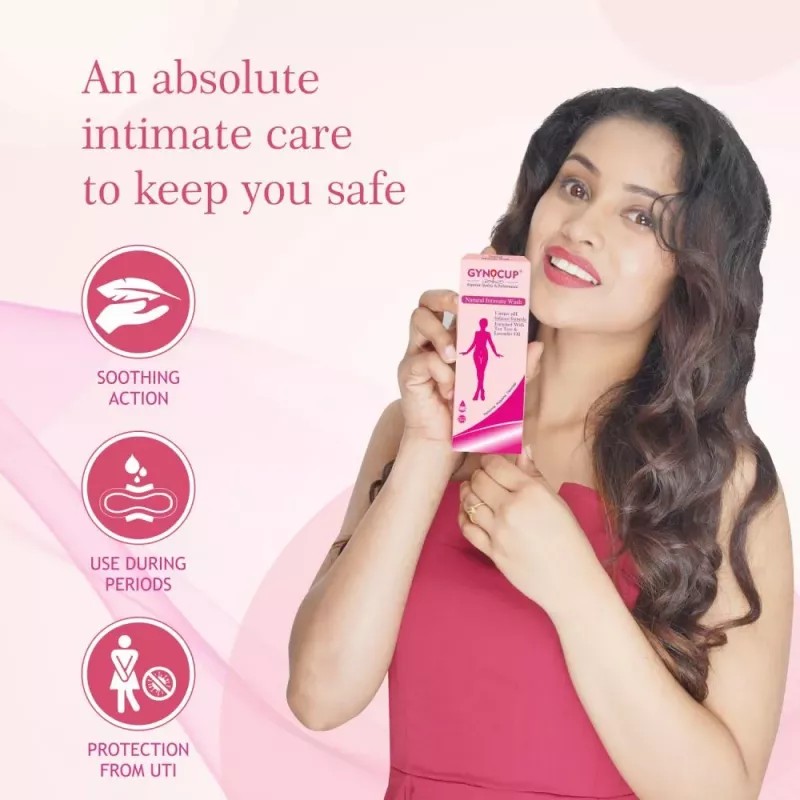 Gynocup Female Intimate Wash, Cramp Relief Roll On & Menstrual Cup (Medium) Combo (Intimate Wash 100ml + Roll On 10ml + 1 Cup) (1Pack)