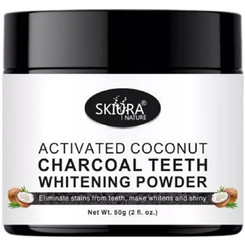 Skiura Nature Activated Coconut Charcoal Teeth Whitening Powder (50g)