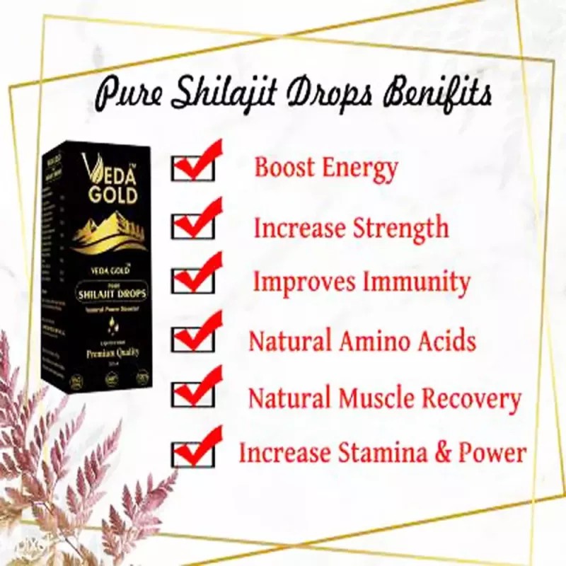 Veda Gold Pure Shilajit Drops (Liquid Form) (30ml)