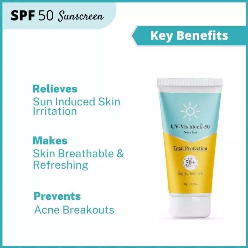 CosmoTrend Uv-Vis Block Sunscreen Gel Spf 50 & Pa+++ (50g)