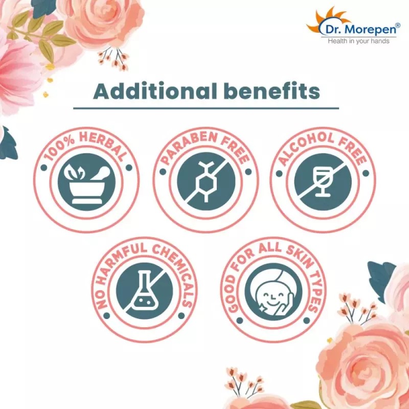 Dr Morepen Pure & Natural Rose Water Spray (100ml, Pack of 3)