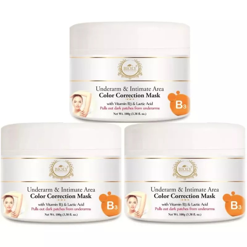 Bioly Underarm & Intimate Area Color Correction Mask (100g, Pack of 3)